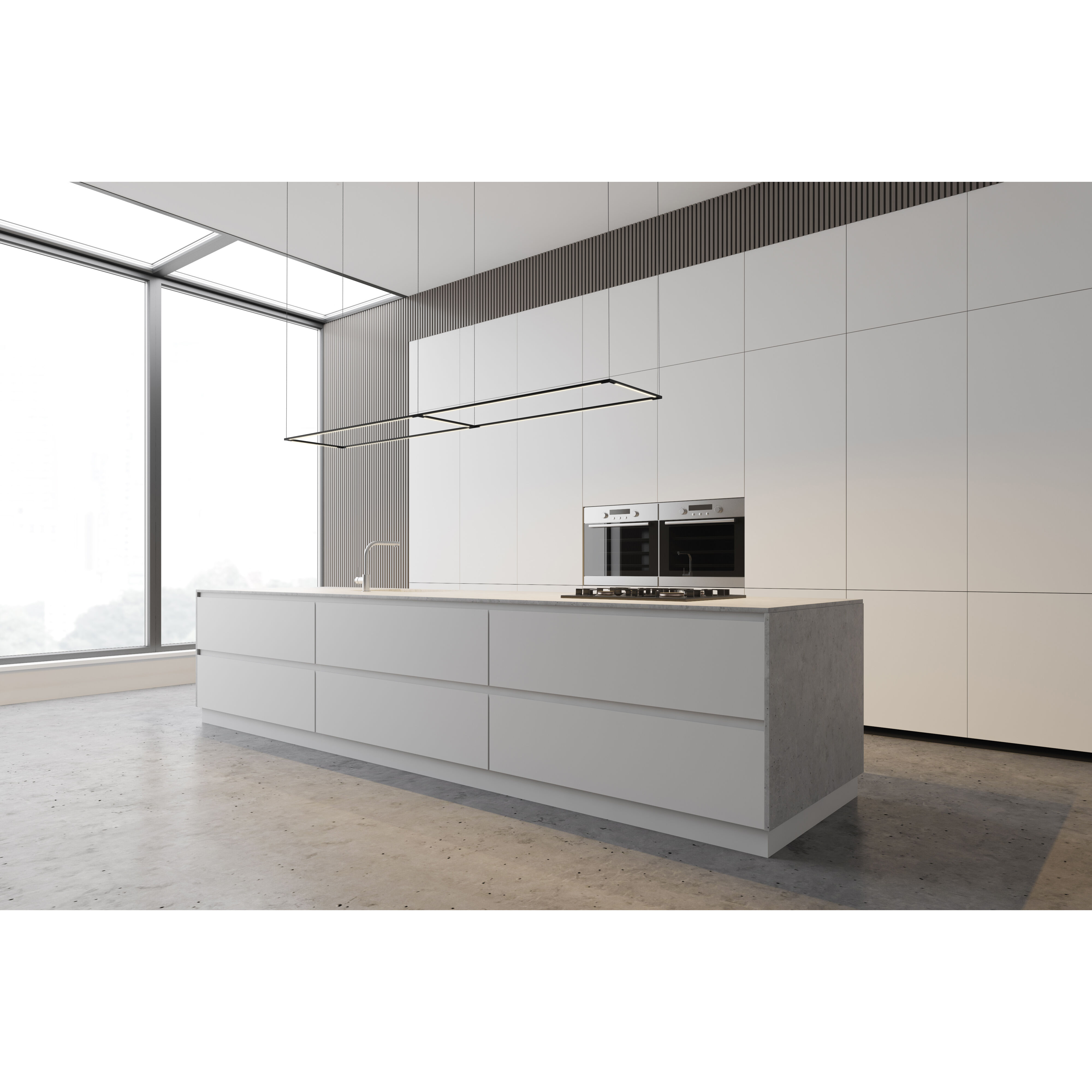 Z-Bar LED 14.1 inch Silver Pendant Ceiling Light, Rectangle